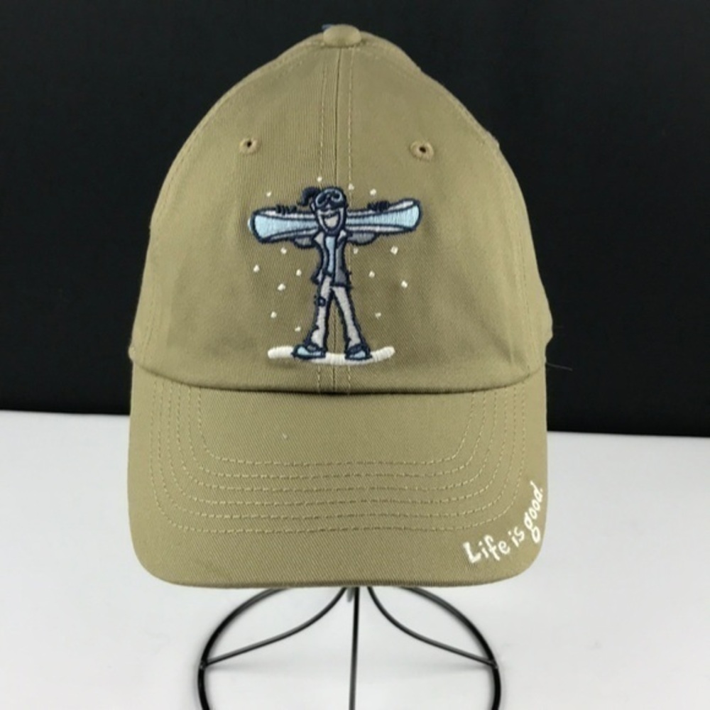Life is Good - 4/$98 - ‘Snowboard female’ cap. Khaki. OS NWT